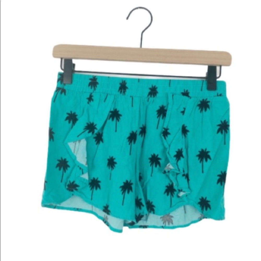 JUSTICE palm tree 100% rayon shorts